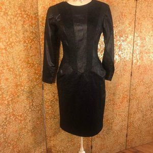 Goth Faux Suede Snakeskin Panel Dress 1980s